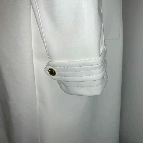 Andrew Marc Faux Leather & Knit Drape Front Jacket - Picture 6 of 11